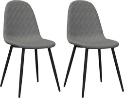 vidaXL - Eetkamerstoelen - 2 - st - fluweel - lichtgrijs