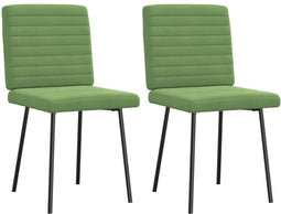 vidaXL - Eetkamerstoelen - 2 - st - fluweel - lichtgroen