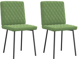 vidaXL - Eetkamerstoelen - 2 - st - fluweel - lichtgroen