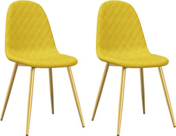 vidaXL - Eetkamerstoelen - 2 - st - fluweel - mosterdgeel