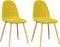 vidaXL - Eetkamerstoelen - 2 - st - fluweel - mosterdgeel