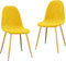 vidaXL - Eetkamerstoelen - 2 - st - fluweel - mosterdgeel