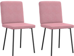 vidaXL - Eetkamerstoelen - 2 - st - fluweel - roze