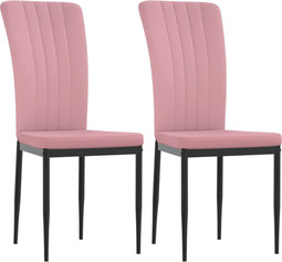 vidaXL - Eetkamerstoelen - 2 - st - fluweel - roze