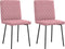 vidaXL - Eetkamerstoelen - 2 - st - fluweel - roze