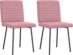 vidaXL - Eetkamerstoelen - 2 - st - fluweel - roze