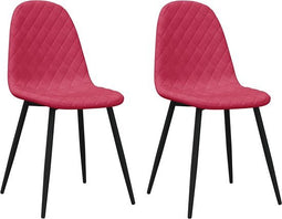 vidaXL - Eetkamerstoelen - 2 - st - fluweel - wijnrood