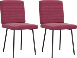vidaXL - Eetkamerstoelen - 2 - st - fluweel - wijnrood