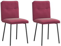 vidaXL - Eetkamerstoelen - 2 - st - fluweel - wijnrood