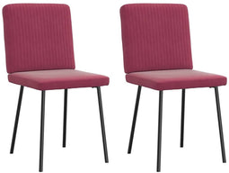 vidaXL - Eetkamerstoelen - 2 - st - fluweel - wijnrood