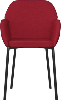 vidaXL - Eetkamerstoelen - 2 - st - fluweel - wijnrood
