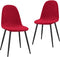 vidaXL - Eetkamerstoelen - 2 - st - fluweel - wijnrood