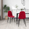 vidaXL - Eetkamerstoelen - 2 - st - fluweel - wijnrood