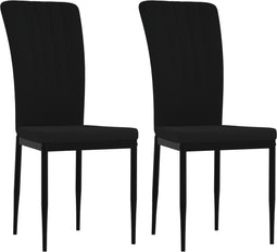 vidaXL - Eetkamerstoelen - 2 - st - fluweel - zwart
