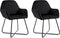vidaXL - Eetkamerstoelen - 2 - st - fluweel - zwart