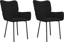 vidaXL - Eetkamerstoelen - 2 - st - fluweel - zwart