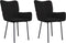 vidaXL - Eetkamerstoelen - 2 - st - fluweel - zwart