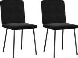 vidaXL - Eetkamerstoelen - 2 - st - fluweel - zwart