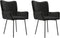 vidaXL - Eetkamerstoelen - 2 - st - fluweel - zwart