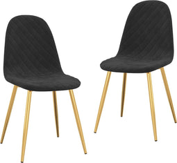 vidaXL - Eetkamerstoelen - 2 - st - fluweel - zwart