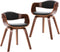 vidaXL - Eetkamerstoelen - 2 - st - gebogen - hout - en - kunstleer