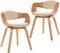 vidaXL - Eetkamerstoelen - 2 - st - gebogen - hout - en - kunstleer