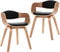 vidaXL - Eetkamerstoelen - 2 - st - gebogen - hout - en - kunstleer