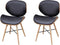 vidaXL - Eetkamerstoelen - 2 - st - gebogen - hout - en - kunstleer