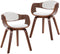 vidaXL - Eetkamerstoelen - 2 - st - gebogen - hout - en - kunstleer