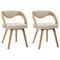 vidaXL - Eetkamerstoelen - 2 - st - gebogen - hout - en - kunstleer - crèmekleurig