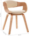 vidaXL - Eetkamerstoelen - 2 - st - gebogen - hout - en - kunstleer