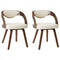 vidaXL - Eetkamerstoelen - 2 - st - gebogen - hout - en - kunstleer - crèmekleurig
