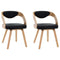 vidaXL - Eetkamerstoelen - 2 - st - gebogen - hout - en - kunstleer