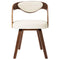 vidaXL - Eetkamerstoelen - 2 - st - gebogen - hout - en - kunstleer - crèmekleurig