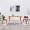 vidaXL - Eetkamerstoelen - 2 - st - gebogen - hout - en - kunstleer - crèmekleurig