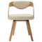 vidaXL - Eetkamerstoelen - 2 - st - gebogen - hout - en - kunstleer - crèmekleurig