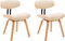 vidaXL - Eetkamerstoelen - 2 - st - gebogen - hout - en - kunstleer - crèmekleurig