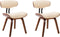 vidaXL - Eetkamerstoelen - 2 - st - gebogen - hout - en - kunstleer - crèmekleurig