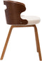 vidaXL - Eetkamerstoelen - 2 - st - gebogen - hout - en - kunstleer - crèmekleurig
