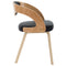 vidaXL - Eetkamerstoelen - 2 - st - gebogen - hout - en - kunstleer