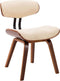 vidaXL - Eetkamerstoelen - 2 - st - gebogen - hout - en - kunstleer - crèmekleurig