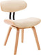 vidaXL - Eetkamerstoelen - 2 - st - gebogen - hout - en - kunstleer - crèmekleurig