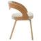 vidaXL - Eetkamerstoelen - 2 - st - gebogen - hout - en - kunstleer - crèmekleurig