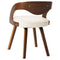vidaXL - Eetkamerstoelen - 2 - st - gebogen - hout - en - kunstleer - crèmekleurig