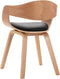 vidaXL - Eetkamerstoelen - 2 - st - gebogen - hout - en - kunstleer