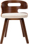 vidaXL - Eetkamerstoelen - 2 - st - gebogen - hout - en - kunstleer - crèmekleurig