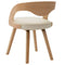 vidaXL - Eetkamerstoelen - 2 - st - gebogen - hout - en - kunstleer - crèmekleurig