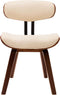 vidaXL - Eetkamerstoelen - 2 - st - gebogen - hout - en - kunstleer - crèmekleurig