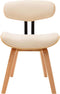 vidaXL - Eetkamerstoelen - 2 - st - gebogen - hout - en - kunstleer - crèmekleurig