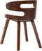 vidaXL - Eetkamerstoelen - 2 - st - gebogen - hout - en - kunstleer - crèmekleurig